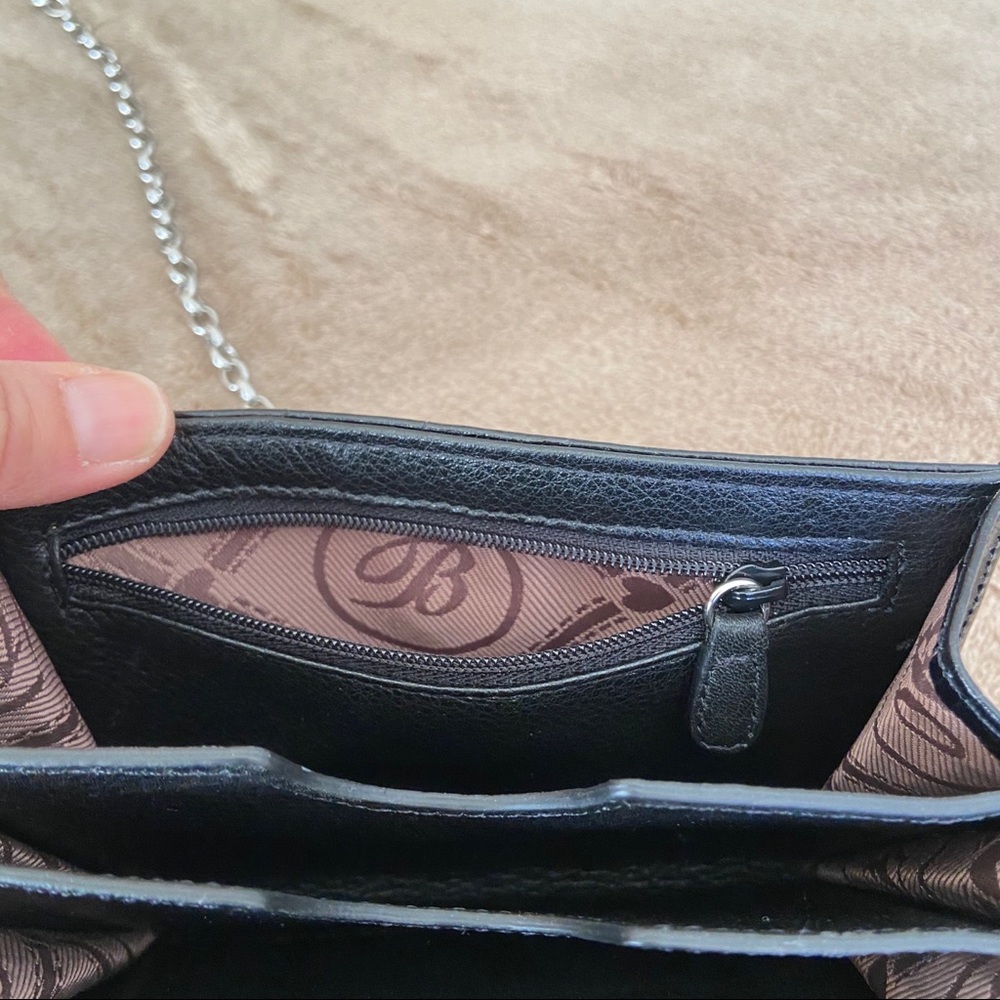 BRIGHTON CROC WALLET CROSSBODY BLACK - Picture 4 of 8